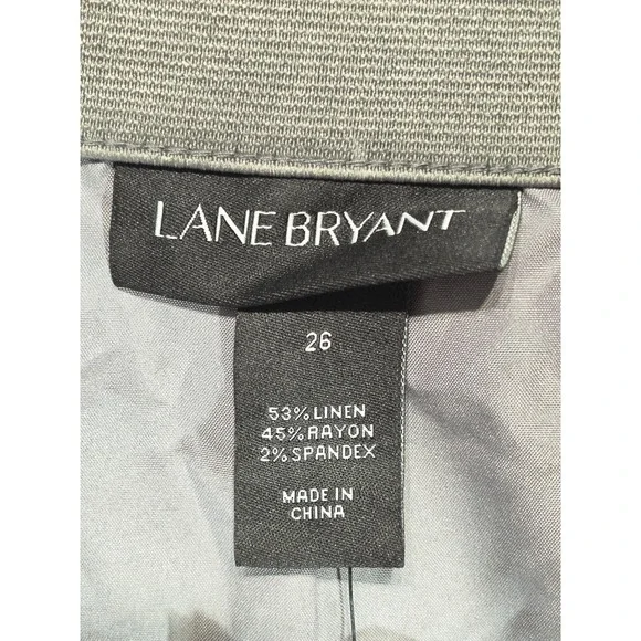 Bryant Gray Womens Pinstripe Linen Blend Crop Pants Plus Size 26 NWT - Picture 4 of 11